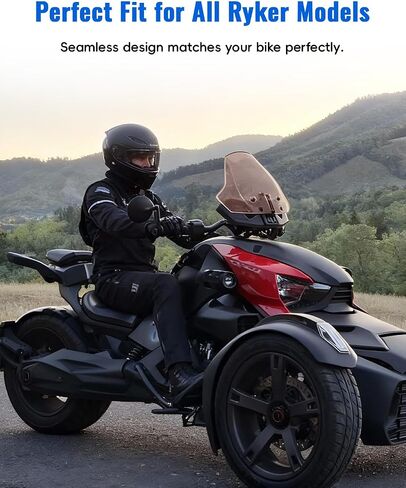 Dark Tinted Front Windshield for Can-Am Ryker All Models, 3" Adjustable Wind Deflector Dustproof Hard Coated Windscreen for Can Am Ryker 600 900 Sport Rally Accessories (Replace #219401032) in Kuwait