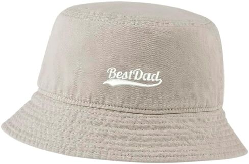 Men's Bucket Hat Best Dad Ever Embroidered Cotton Washed Unisex Casual Fisherman Hat in Kuwait