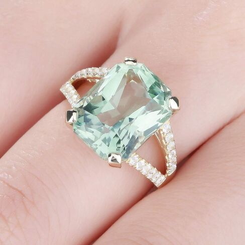 XINQI May Birthstone Ring - Green Onyx in 14k Gold - Handmade Vintage Ring - Gold Rings for Women (10) in Saudi Arabia