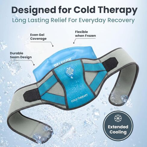 Pelegon Ice Pack for Back for Lower Back Pain Relief - Reusable Lower Back Ice Pack Wrap with Adjustable Brace - Cold Therapy Gel Pack for Sciatica, Coccyx, Herniated Disc and Recovery in Saudi Arabia