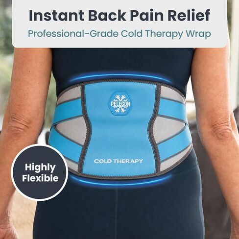 Pelegon Ice Pack for Back for Lower Back Pain Relief - Reusable Lower Back Ice Pack Wrap with Adjustable Brace - Cold Therapy Gel Pack for Sciatica, Coccyx, Herniated Disc and Recovery in Saudi Arabia