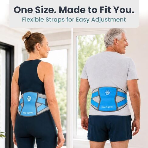 Pelegon Ice Pack for Back for Lower Back Pain Relief - Reusable Lower Back Ice Pack Wrap with Adjustable Brace - Cold Therapy Gel Pack for Sciatica, Coccyx, Herniated Disc and Recovery in Saudi Arabia
