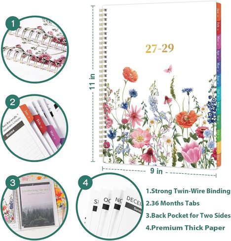 2025 Planner/Calendar - 2025 Planner Weekly and Monthly, JAN - DEC 2025 Planner with Coloful Tabs, Writing Paper, Yearly Overview, Spiral Binding - Waterproof Cover (Gray, 6.4" x 8.5") in Kuwait