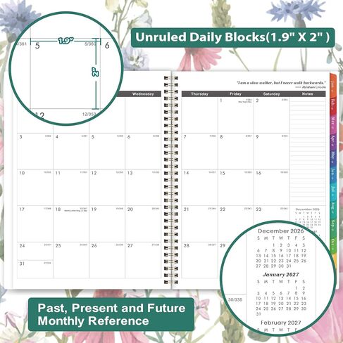 2025 Planner/Calendar - 2025 Planner Weekly and Monthly, JAN - DEC 2025 Planner with Coloful Tabs, Writing Paper, Yearly Overview, Spiral Binding - Waterproof Cover (Gray, 6.4" x 8.5") in Kuwait