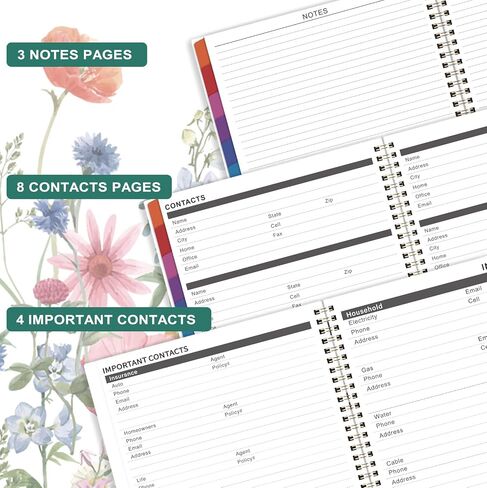 2025 Planner/Calendar - 2025 Planner Weekly and Monthly, JAN - DEC 2025 Planner with Coloful Tabs, Writing Paper, Yearly Overview, Spiral Binding - Waterproof Cover (Gray, 6.4" x 8.5") in Kuwait