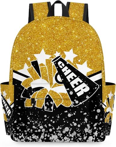 15-inch Cheer Backpack for Girls - Cheerleader Kids Backpack for Preschool Kindergarten Elementary Daypack School Bookbag Cheerleading Gifts for Girl (Red&Black Glitter) in Saudi Arabia