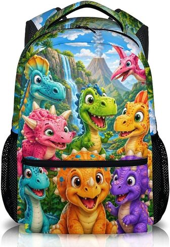 Dinosaur Backpack for Kids Toddlers Bookbag for Boys Girls School Travel Picnic, Cute Fun Schoolbag for Kindergarten Preschool Elementary in Kuwait