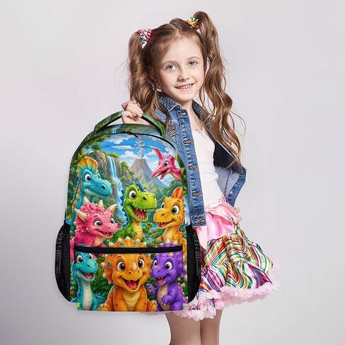 Dinosaur Backpack for Kids Toddlers Bookbag for Boys Girls School Travel Picnic, Cute Fun Schoolbag for Kindergarten Preschool Elementary in Kuwait