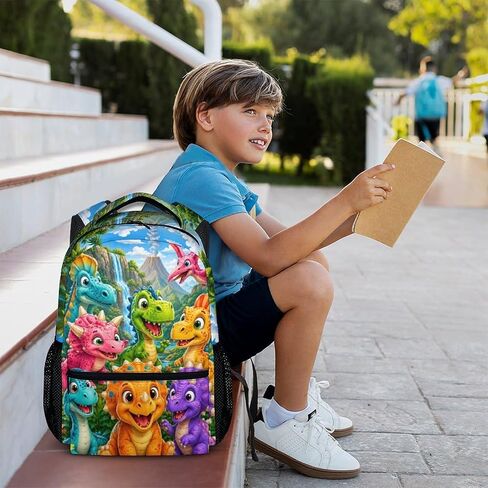 Dinosaur Backpack for Kids Toddlers Bookbag for Boys Girls School Travel Picnic, Cute Fun Schoolbag for Kindergarten Preschool Elementary in Kuwait