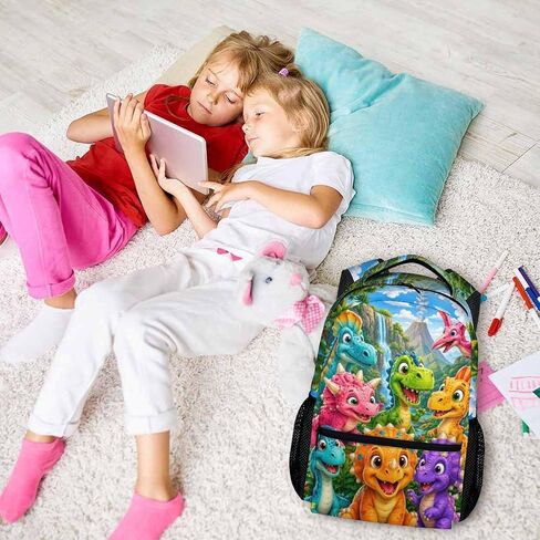 Dinosaur Backpack for Kids Toddlers Bookbag for Boys Girls School Travel Picnic, Cute Fun Schoolbag for Kindergarten Preschool Elementary in Kuwait