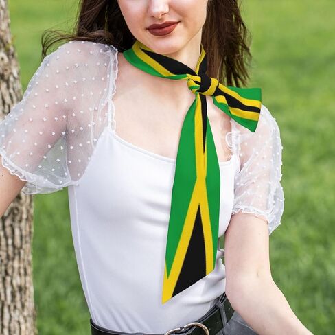 Flag Head Hair Scarf Silk Feeling Neck Scarves Purse Handle Satin Scarfs Silky Long Thin Women's Fashion Scarves in Saudi Arabia