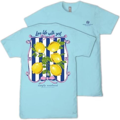 تي شيرت شبابي من Simple Southern Live Life with Zest - Lemons - Pink Bows - للشباب in Kuwait