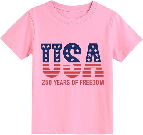 4th of July Todder Boys Girls Shirts USA Bowknot Cow Skull Tshirts America 250TH Tees Patriotic Tops 2-7 Years in Saudi Arabia