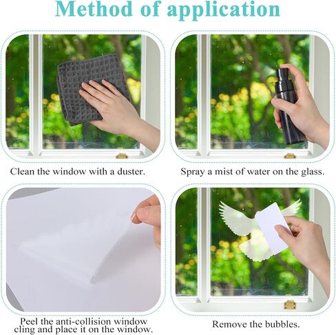 16 Pieces Bird Window Clings, Window Alert Decals for Birds Strikes, Protect and Save Birds Strikes, UV Reflective Anti-Collision Bird Stickers, Glass Door Protect and Save Strike in Saudi Arabia
