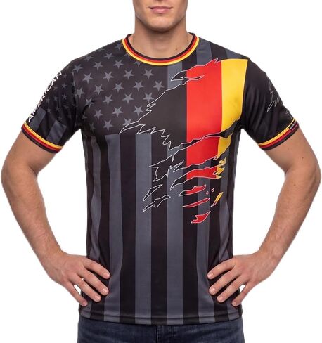 fox & fury Ripped Dual Heritage Unisex Soccer Jersey USA Flag – England France Germany Ireland Italy Shirt for Men & Women in Saudi Arabia