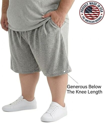 JC DISTRO USA-Made Men's Big and Tall Lightweight French Terry Active Shorts (3XL-7XL, Multipack Available) in Saudi Arabia