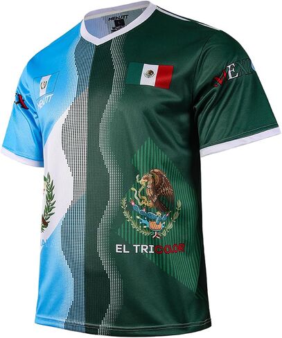 Soccer Jersey for Men Short Sleeve Training Shirt Breathable Sport Casual T Shirt for Soccer Fans Guatemala，Mexico in Saudi Arabia