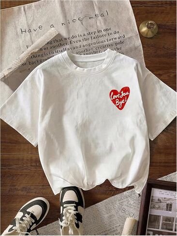 SOLY HUX Women's Cute Graphic Tees Crew Neck Short Sleeve Letter Print Summer T Shirt Tops for Teens in Saudi Arabia