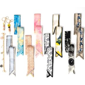 8PCS Women Handbag Scarf with Bag Charms Decorative &2PCS Little Daisy Keychain Charms for Bags Hair Accessories in Saudi Arabia