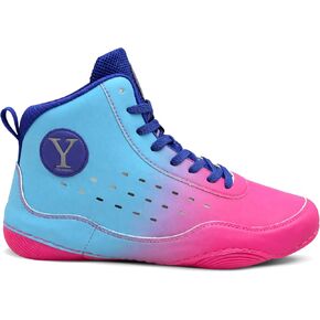 Yes! Athletics Wrestling Shoes for Women and Youth Girls, 100% Anti-Slip Hi-Poly Rubber Sole Boxing Shoes for Women, Lightweight and Breathable Weightlifting Shoes for Women - Pink and Purple Colors in Kuwait