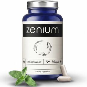 Zenium Stress Relief Supplement Supports Mood & Mental Focus - Feel Calm & Relaxed - Eases Tension & Nervousness - Ashwagandha, Magnesium & L-Theanine - Sarpagandha Inspired - 60 Capsules in Saudi Arabia