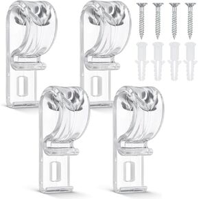 4 Sets Curtain P Clip, Blind Cord Holder, Clear Saftey Chain Retainer and Cord Guide, Fixation Hook Bead Chain Tension Device with Screws for Roller Vertical and Roman Shades in Saudi Arabia