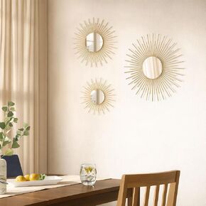 AIM & GGKK Gold Metal Wall Decor, Set of 3 Modern Metal Wall Art for Living Room, Minimalist Contemporary Gold Decor for Bedroom, Boho Accent Home Decoration in Saudi Arabia