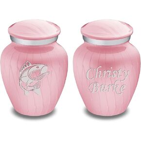 Geturns Embrace Keepsake Personalized Fishing Cremation Urns for Human Ashes I Cobalt Blue Funeral Urn for Men and Women with Double Side Engraving I 3.5 lbs in Saudi Arabia