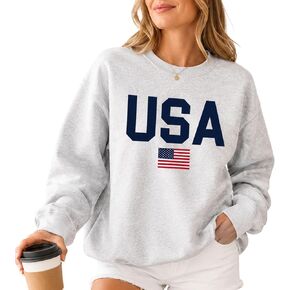 USA Sweatshirt Women Patriotic Crewneck, American Flag Pullover, Cute 4th of July Outfit, Memorial Day Summer Sweatshirt in Saudi Arabia