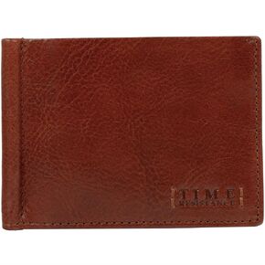 Time Resistance Leather Bifold Wallet – Italian Handmade Full-Grain Leather Cash Holder – Slim Wallet with Money Clip (Cognac Brown) in Saudi Arabia