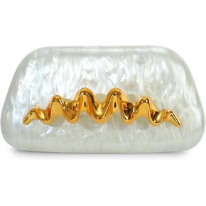 Oweisong Acrylic Clutch Purse for Women Formal Wedding Evening Handbag Shell Shoulder Bag for Bride Party in Saudi Arabia