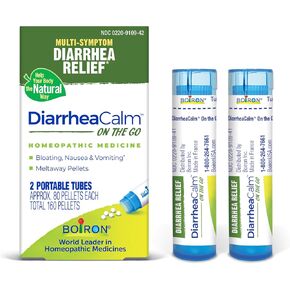 Boiron DiarrheaCalm On the Go for Diarrhea Relief, Gas, Bloating, Intestinal Pain, and Traveler's Diarrhea - 2 Count (160 Pellets) in Saudi Arabia