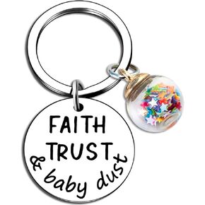 Fertility Keychain Gifts For Women Infertility Support IVF Gifts For Women Transfer Day Inspirational Gift For Expectant Mothers Pregnant Mom Trying To Conceive Keyring Faith Trust And Dust in Kuwait