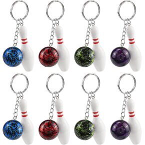 8Pcs Bowling Pin Keychains–Mini Sports Keychain Set for Bag Charms Purse Handbag Decor Bowling Party Favors Souvenirs in Saudi Arabia