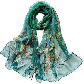 Rokou Scarf for Women Lightweight Scarves Floral Print Sheer Wrap Elegant Scarfs Shawls in Saudi Arabia