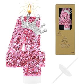 Purple Crown Birthday Candles, 2.76 Inch Glitter Number 7 Candle with Sequins, Cake Topper Decorations for Girls and Women Birthday Party Anniversary Celebrations Supplies in Saudi Arabia