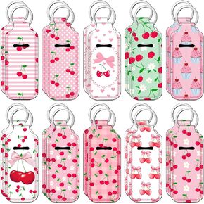 Ctosree 20 Pcs Pink Bow Cherry Lipstick Holder Keychain Gifts Bulk Cherry on Top Baby Shower Gifts Summer Party Favors Pink Bow Lip Balm Holder Keychain for Women Bridal Shower Birthday Wedding Party in Saudi Arabia