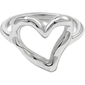 Gold Silver Chunky Statement Heart Love Band Ring for Women, 18K Gold Plated Stainless Steel Waterproof Non-Tarnish, Comfort Fit Size 6-8 in Saudi Arabia