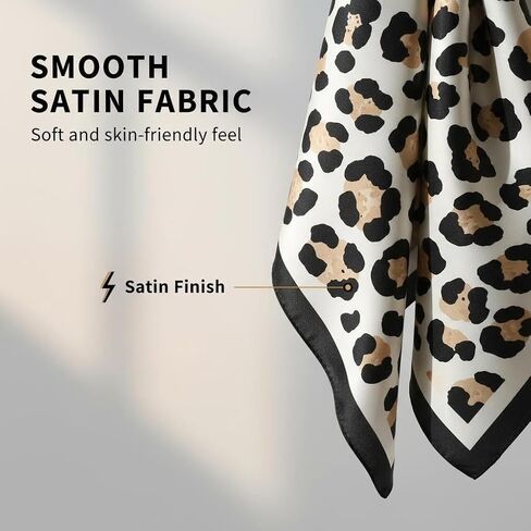 Silk Feeling Scarf for Women Cheetah Print Scarf Lightweight Fashion f or Handbags Accessories Hair Scarves Gift in Saudi Arabia