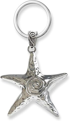 Big Star Spiral Keychain Starfish Key Chain Y2K Chunky Pentagram Vortex Pendent Key Rings Bag Purse Handbag Accessories for Women and Men in Saudi Arabia