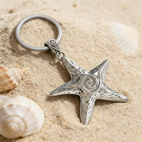 Big Star Spiral Keychain Starfish Key Chain Y2K Chunky Pentagram Vortex Pendent Key Rings Bag Purse Handbag Accessories for Women and Men in Saudi Arabia