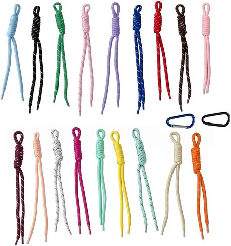 NLK 18 Pack Colorful Paracord Keychain Braided Bag Charms, Nylon Lanyard for Purse Backpack, DIY Key Chain in Kuwait
