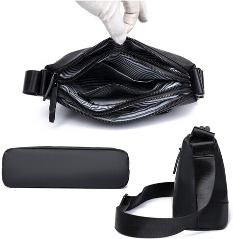 Lightweight Crossbody Bag 11.4x6.7x3.9in – Oxford Messenger Bag with Zipper Closure, Durable Polyester Lining for Daily Use in Kuwait