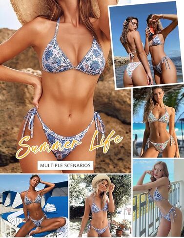 UMIPUBO Women's Printed String Bikini Swimsuits 2 Piece Halter Bikini Sets High Cut Bathing Suit Side Tie Bathing Suit in Saudi Arabia