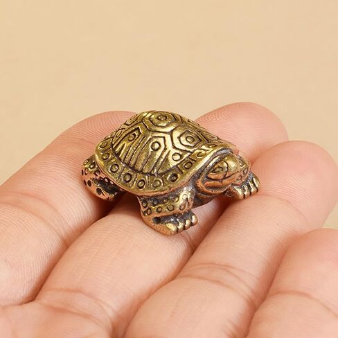 1Pc Brass Turtle Figurine Antique Bronze Tortoise Ornaments Longevity Marine Animal Sculpture for Home Office Desk Decor Accessories in Kuwait