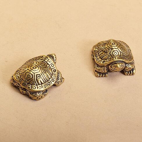 1Pc Brass Turtle Figurine Antique Bronze Tortoise Ornaments Longevity Marine Animal Sculpture for Home Office Desk Decor Accessories in Kuwait