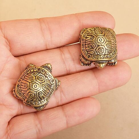 1Pc Brass Turtle Figurine Antique Bronze Tortoise Ornaments Longevity Marine Animal Sculpture for Home Office Desk Decor Accessories in Kuwait