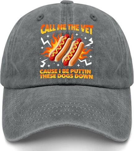 Call Me The vets Cause I Be Puttin' These Dogs Down Hat for Dad Classic Washed Light Grey in Kuwait