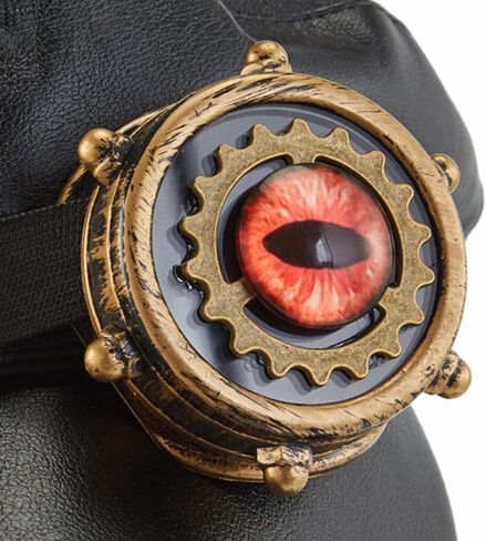 قبعة Steampunk مع نظارات قابلة للفصل - قبعة موزع الصحف من جلد البولي يوريثان للحفلات التنكرية والقوطية (56-58 سم / 22-22.8 بوصة) in Kuwait