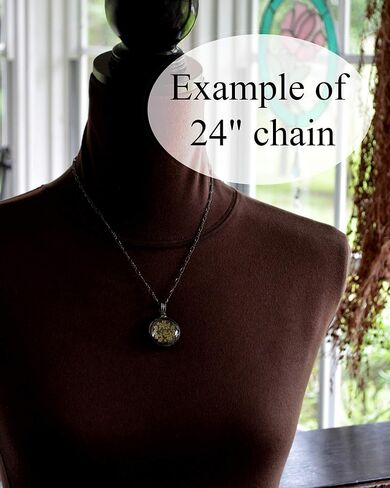 Daisy Necklace for Women, Real Pressed Flowers in Glass Pendant, Handmade Wildflower Jewelry, Artisan Hand Crafted in Louisiana (24gm) in Saudi Arabia